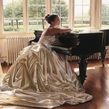 Схема вышивки «пианистка»