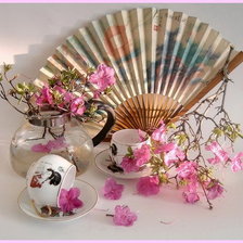 Схема вышивки «натюрморт с веером»