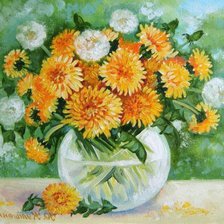 Схема вышивки «одуванчики»