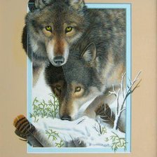 Схема вышивки «Волки»