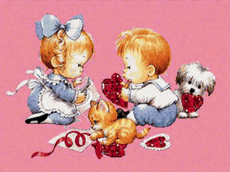 ВАЛЕНТИН И ВАЛЕНТИНКА - валентинки, праздник, день влюбленных, дети - предпросмотр