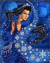 Схема вышивки «девушка-зима»