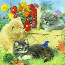 Схема вышивки «котята»