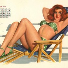 Схема вышивки «Винтажный календарь. Март»