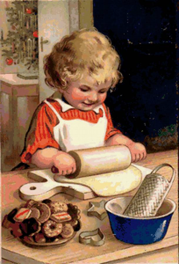 Помощница - кухня, выпечка, девочка - предпросмотр
