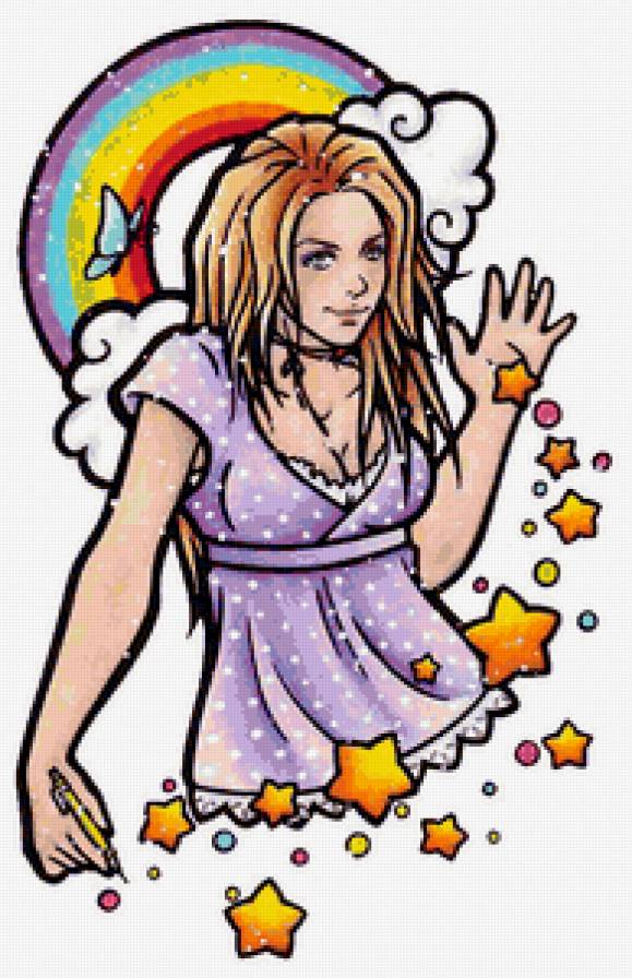 радуга - девушка, цвет, радуга - предпросмотр