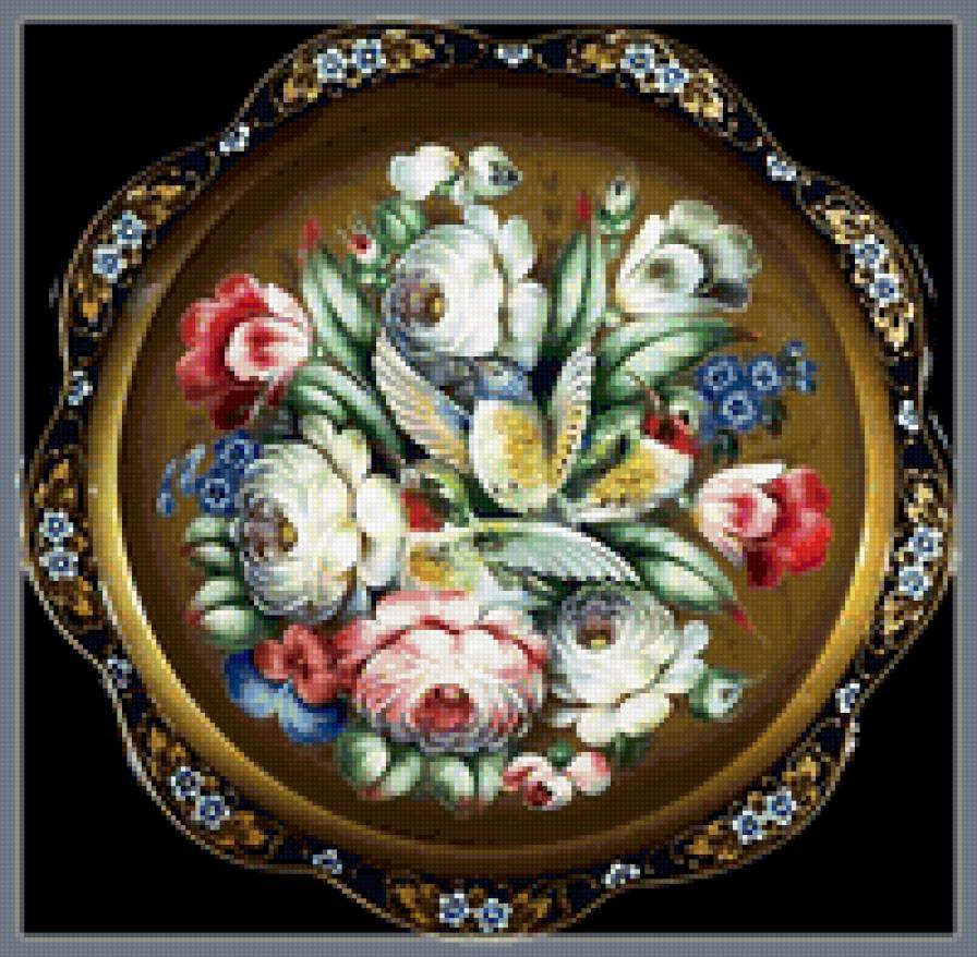 Жостовский мотив - роспись, розы, жостовский мотив, узор - предпросмотр