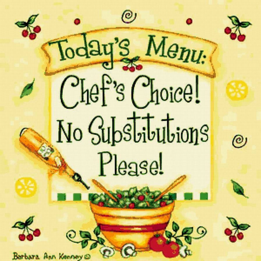 Меню на сегодня - надпись, кухня - предпросмотр