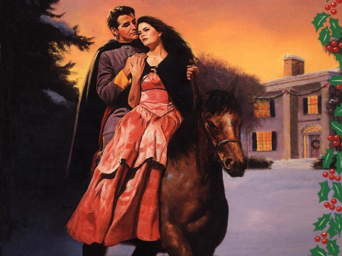 ВЕЧЕРНЯЯ ПРОГУЛКА - пара, дворец, конь, соблазн, любовь, отношения, страсть - оригинал