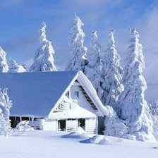 Схема вышивки «зимний домик»