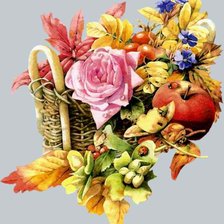 Схема вышивки «Цветы в корзине»