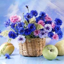 Схема вышивки «Цветы в корзине»