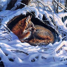 Схема вышивки «Дикие животные зимой»