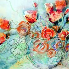 Схема вышивки «Букет на веранде»