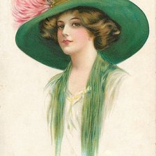 Схема вышивки «КРАСОТКА В ШЛЯПЕ»