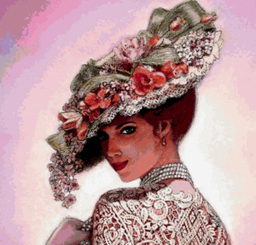 КРАСАВИЦА В ШЛЯПЕ - шляпа, нежность, взгляд, красавица, женщина - предпросмотр