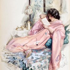 Схема вышивки «Девушка с книгой.»