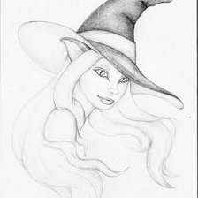 Схема вышивки «карандаш. девушка-кошка»