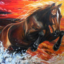 Схема вышивки «Бегущая лошадь»