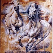 Схема вышивки «бегущие кони»