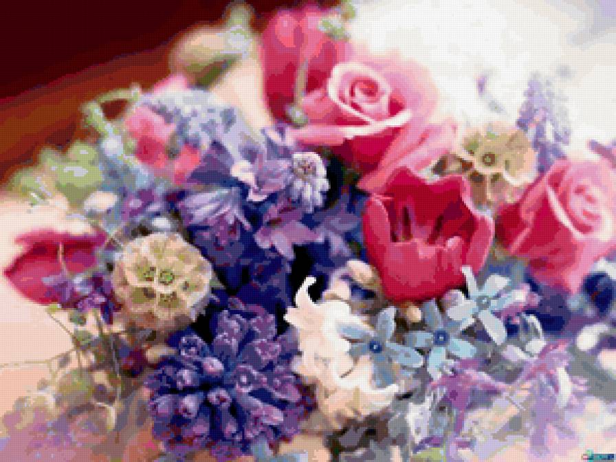 букет - розы, сирень, букет, цветы - предпросмотр