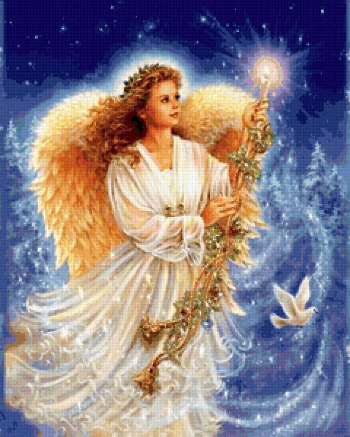 СВЕЧА РОЖДЕСТВЕНСАЯ - зима, свеча, рождество, ангел, праздники, ночь - предпросмотр