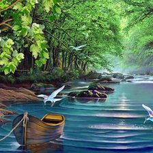 Схема вышивки «пейзаж»