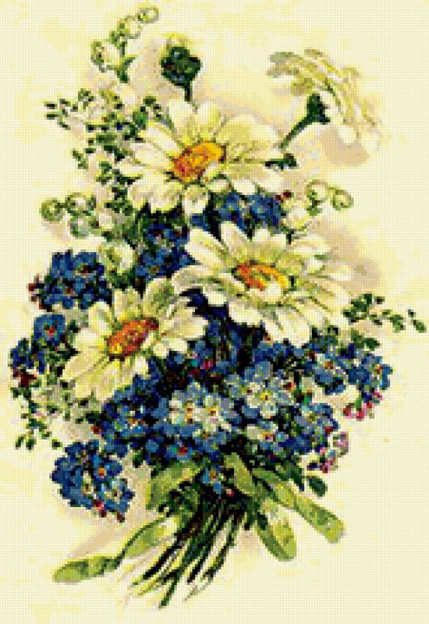 букет - романтика, природа, , букет, натюрморт.ромашки.незабудки, цветы - предпросмотр