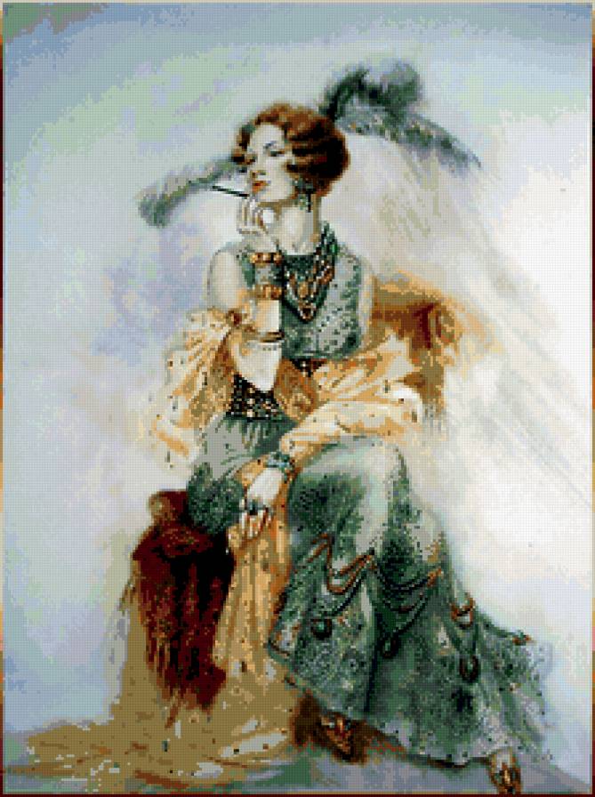 ретро - девушка, картина, портрет, женские образы - предпросмотр