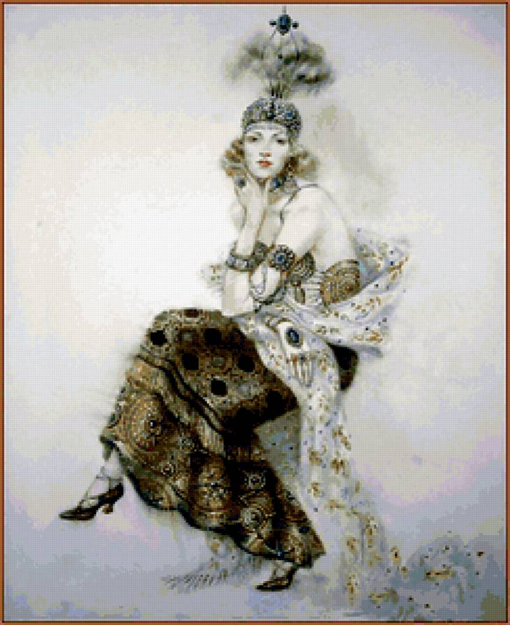 ретро - девушка, картина, ретро, женские образы, портрет - предпросмотр