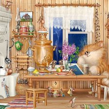 Схема вышивки «кот»