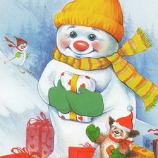 Схема вышивки «Снеговик»
