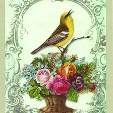 Схема вышивки «Поет соловей»