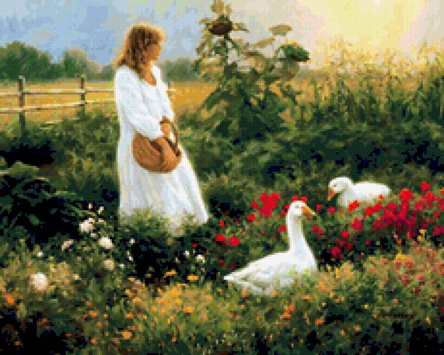 lány libákkal - предпросмотр