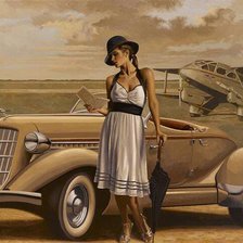 Схема вышивки «hölgy autóval»