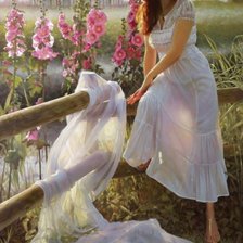 Схема вышивки «дама в шляпе»