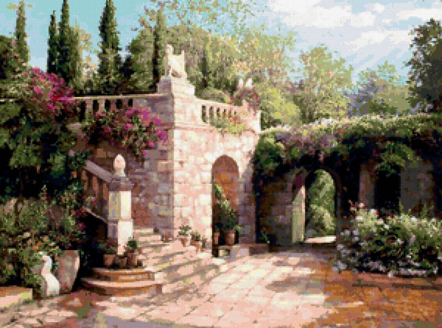 южный пейзаж - архитектура, пейзаж - предпросмотр