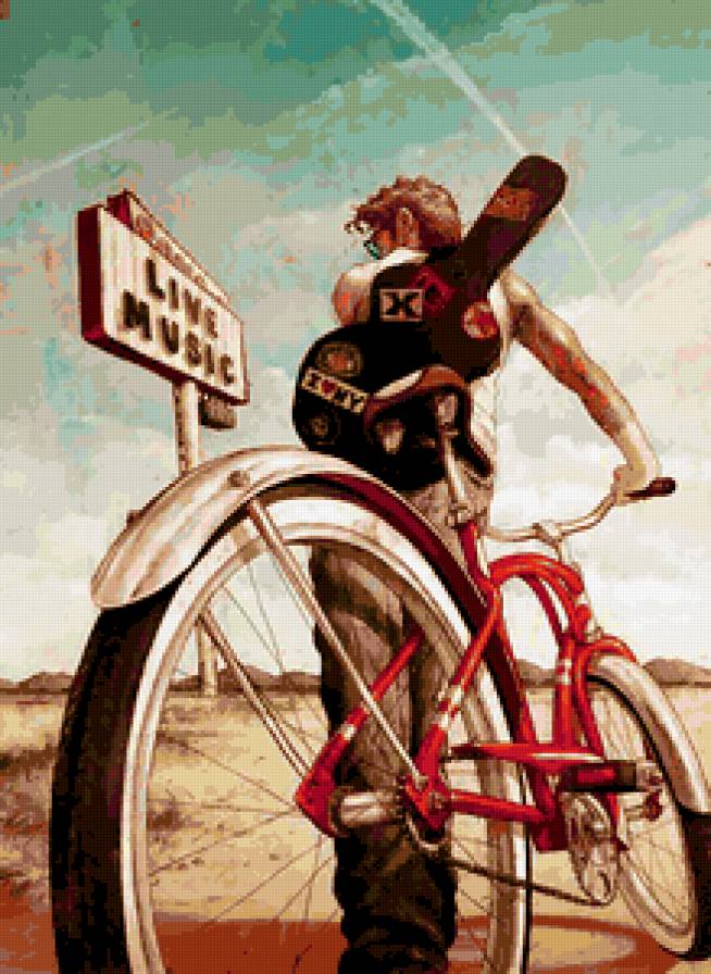 музыка - гитара, музыка, велосипед - предпросмотр