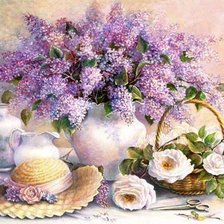 Схема вышивки «Натюрморт со шляпой»