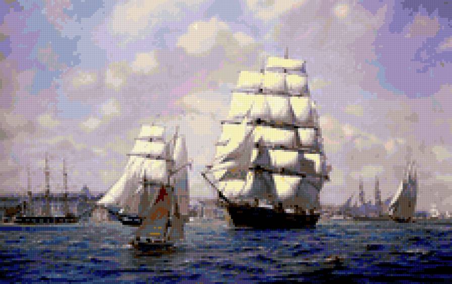 Серия "Парусники" - море, парусник - предпросмотр