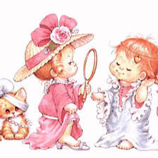 Схема вышивки «Маленькие модницы»