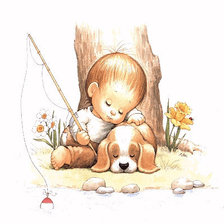 Схема вышивки «Рыбаки»