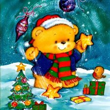 Схема вышивки «Жонглирующий мишка»