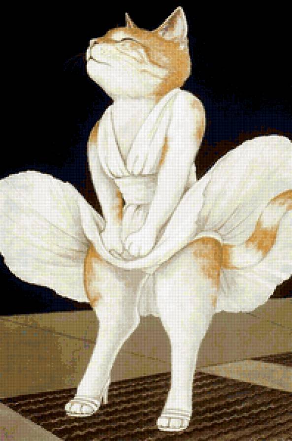 Мерлин Монро - Кошка - кот, пародия, мерлин монро - предпросмотр