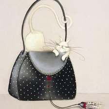 Схема вышивки «Сумочка и кошка»