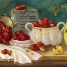 Схема вышивки «Клубничный натюрморт»