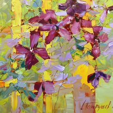 Схема вышивки «клематисы»