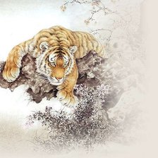 Схема вышивки «тигр»