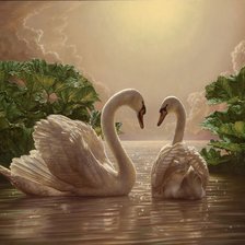 Схема вышивки «Лебединное озеро»