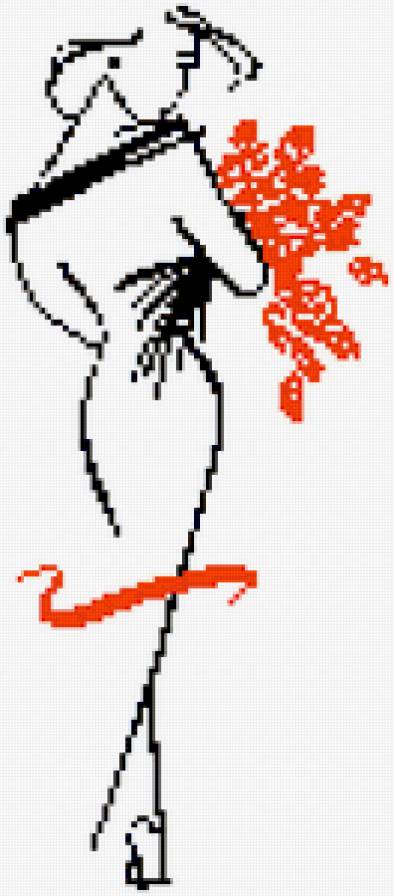 Девушка - цветы, силуэт, девушка - предпросмотр